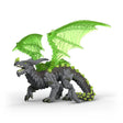 Eldrador Creatures | Rock Dragon toy with textured gray body and bright green wings