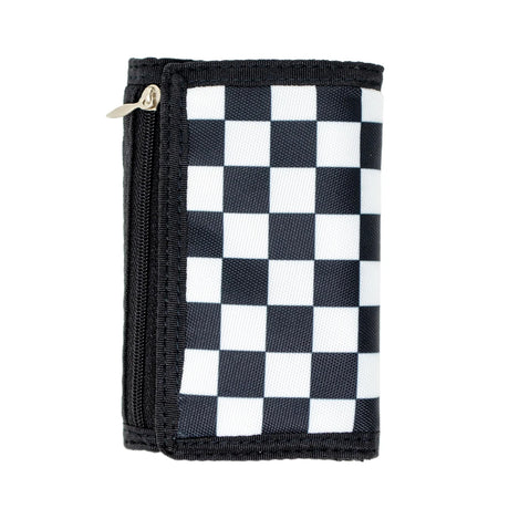 Classic Checkered Wallet with black and white checkered design