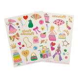 Princess Tattoos sheets featuring colorful princesses crowns castles hearts and enchanting fantasy designs