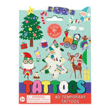 Christmas Tattoos temporary tattoo set with colorful holiday designs and 40 tattoos