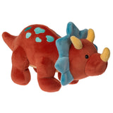 Smootheez Triceratops plush toy with super soft velour fabric, embroidered details, and a squishable pillow-like body.