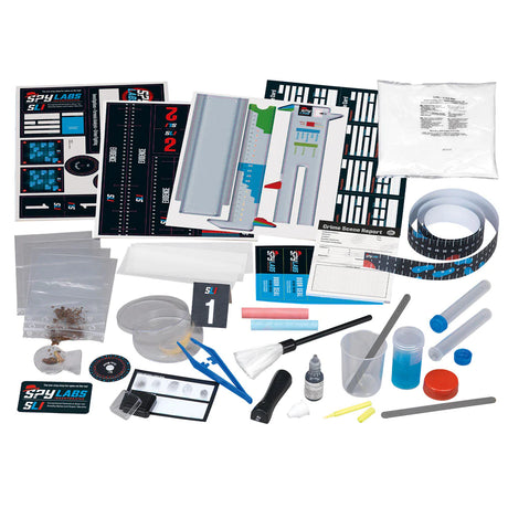 Spy Labs Master Detective Toolkit with forensic tools and materials for kids to solve crimes and analyze evidence.