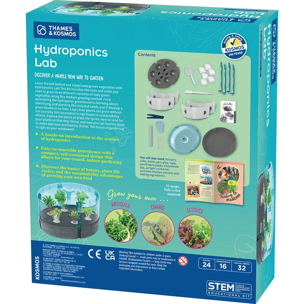 Hydroponics Lab educational science kit box with hydroponic garden experiment components