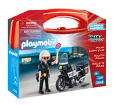 City Action | Police Carry Case featuring a police figure and motorcycle playset