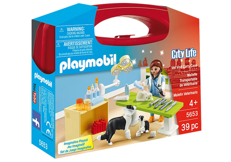 City Life | Vet Visit Carry Case with veterinarian figures pets and medical play accessories