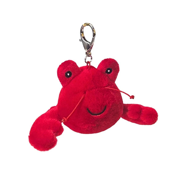 Lobster Key Clip red plush lobster with soft claws and a metal clasp