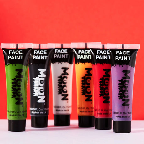 Face & Body Paints | Halloween set of 6 water based, vegan, long lasting face paints in spooky colors.