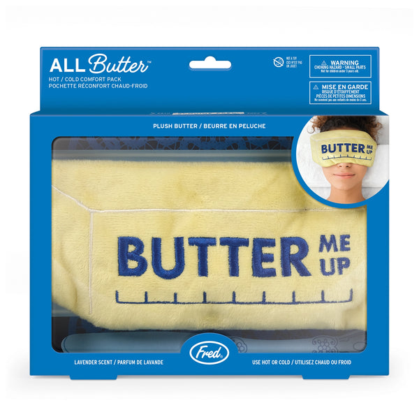 Eye Pillow | All Butter lavender scented plush eye pillow with yellow butter stick design packaging