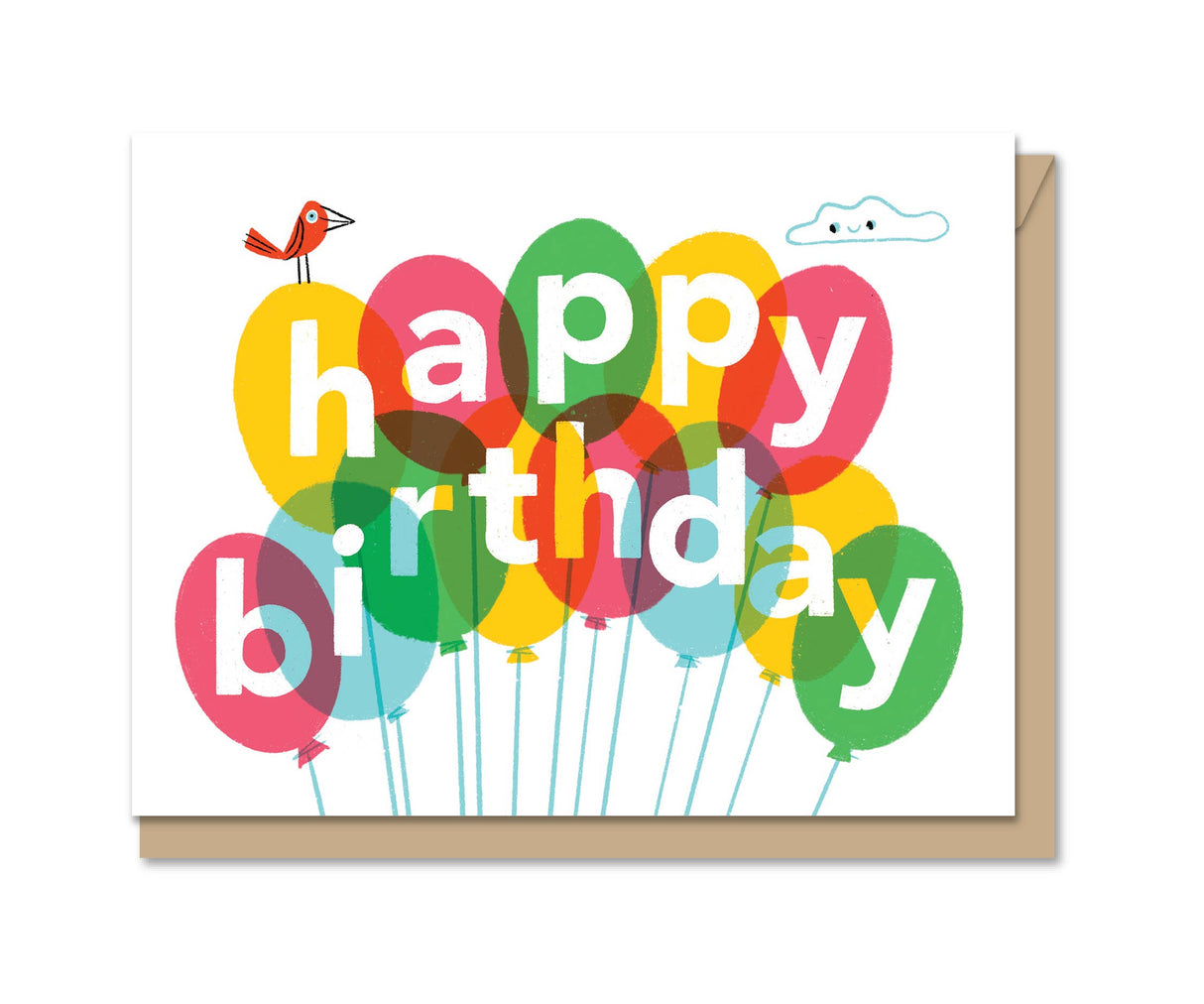 Birthday Balloon Kitty Tri Fold Card