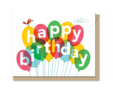 Birthday Balloon Kitty Tri Fold Card