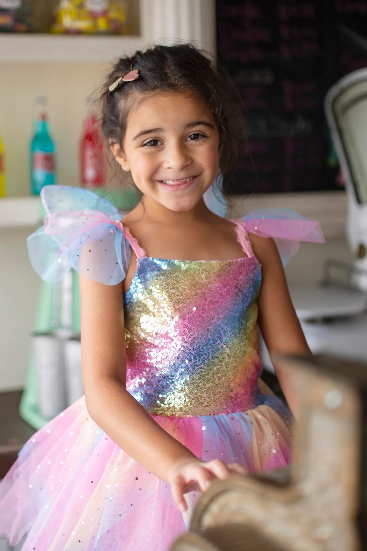 Rainbow Fairy Dress & Wings | Size 5-6