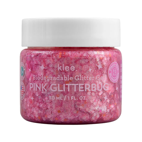 Biodegradable Glitter Gel | Pink Glitterbug pink glitter gel jar