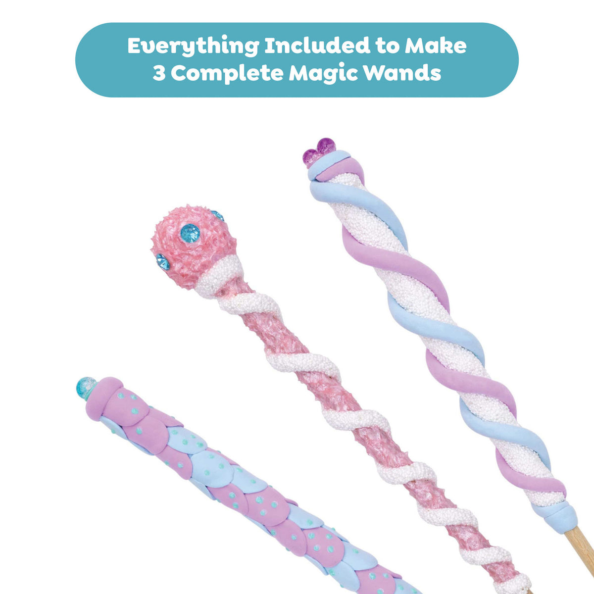 Magic Wand Kit | Pastel Power with three colorful pastel magic wands