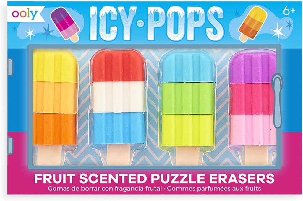 Icy Pops Scented Erasers: Playable erasers that look, smell like popsicles.