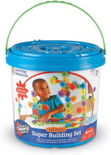 Colorful 150-piece gear building set in a blue bucket inspires creative hands-on fun for children aged three and up