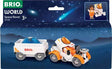Space Rover orange and white toy vehicle with trailer and astronaut figure