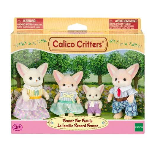 Fennec Fox Family figurine set featuring four fox characters in colorful outfits