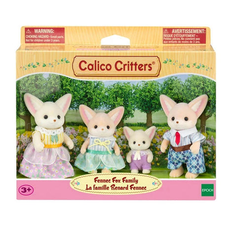 Fennec Fox Family figurine set featuring four fox characters in colorful outfits