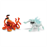 Eldrador | Ice Bug vs Fire Kraken toy figures with fiery red octopus and icy blue insect creatures