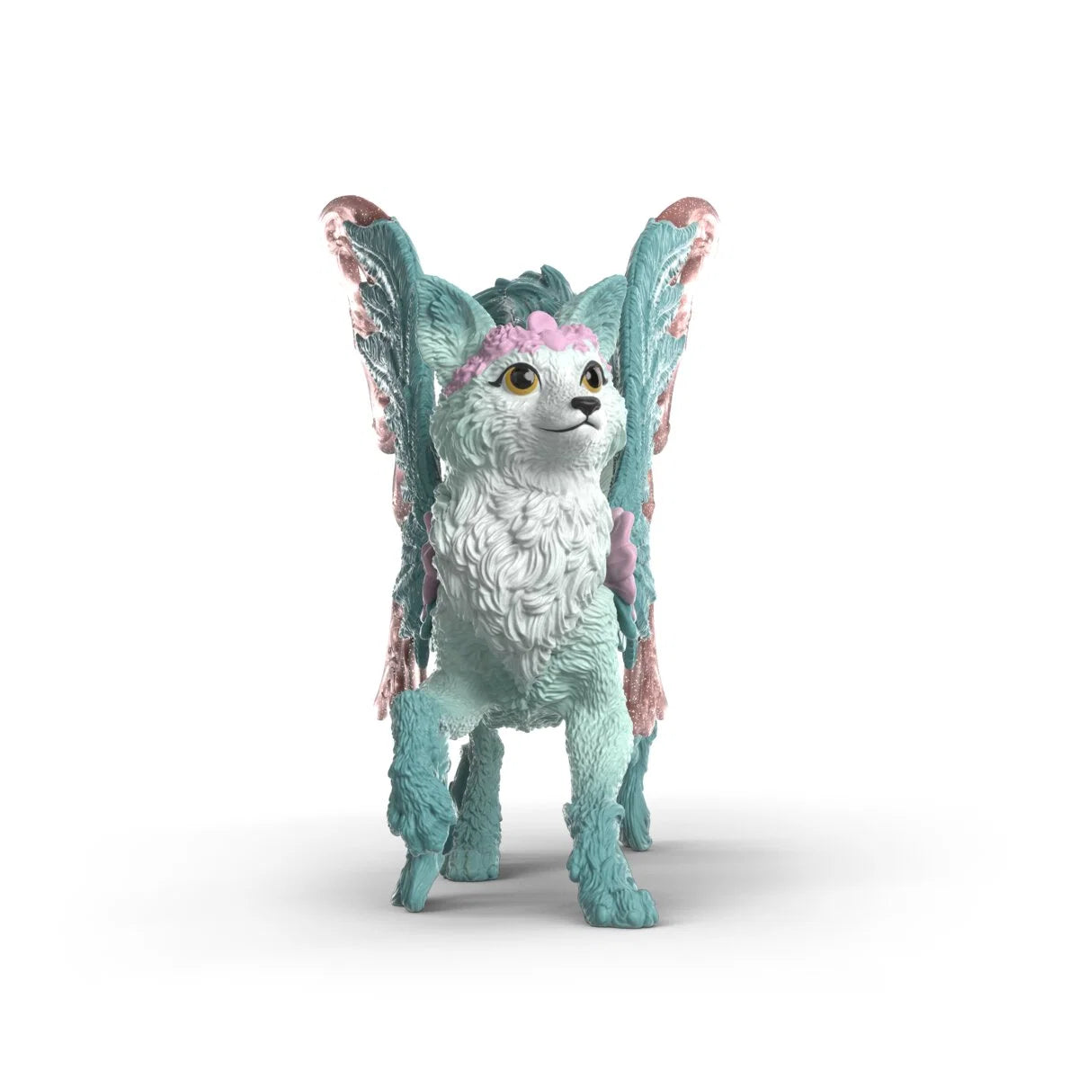 Bayala | Winged Fox turquoise winged fox figurine with pink accents