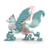 Bayala | Winged Fox fantasy fox figurine with teal wings pink accents and a curled tail