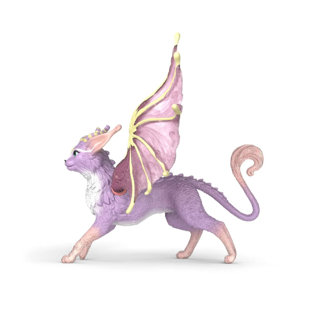 Bayala | Winged Cat Dragon purple fantasy creature with pink wings and a curled tail