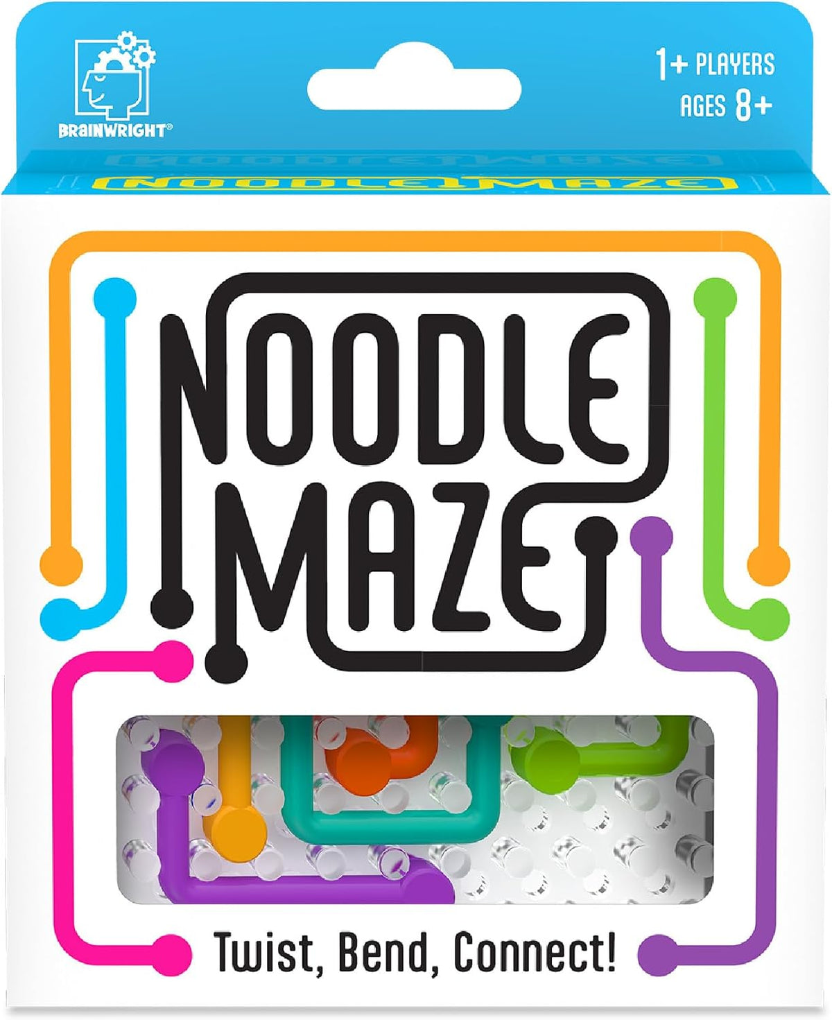 Noodle Maze puzzle game with colorful twistable pieces for ages 8 and up