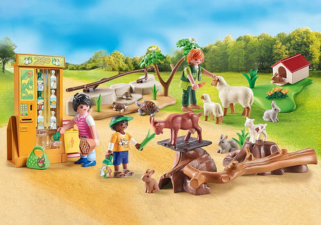 Family Fun | Petting Zoo with figures, animals, feeding station, viewing tower, and natural play elements for kids.