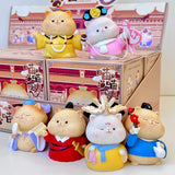 Royal Cats Blind Box figures displayed in colorful traditional Chinese inspired costumes