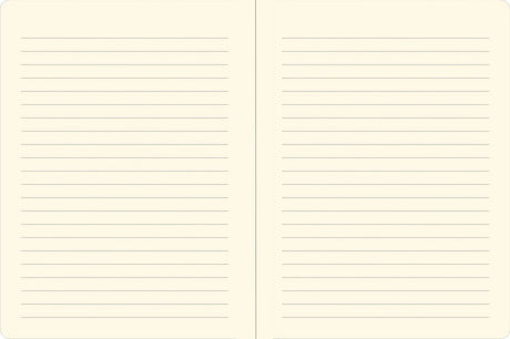 Open journal showing lined cream-colored pages with a smooth texture for writing or sketching