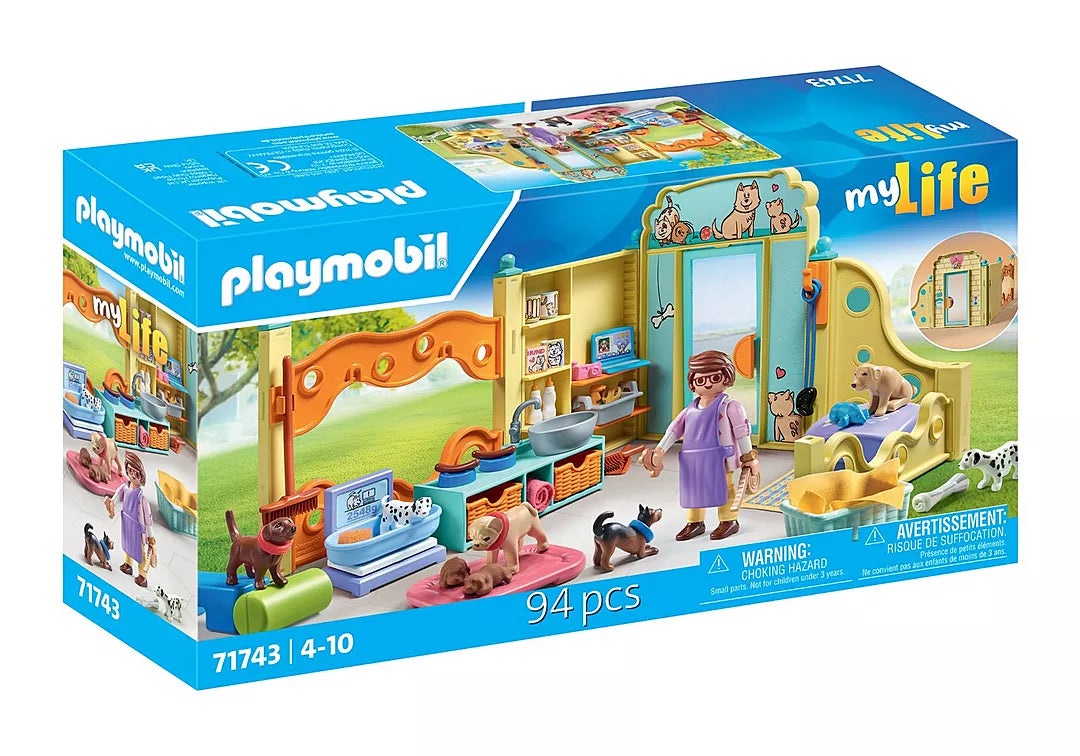 My Life | Puppy Care Center toy set box showing a colorful puppy care center with figures and pet care accessories