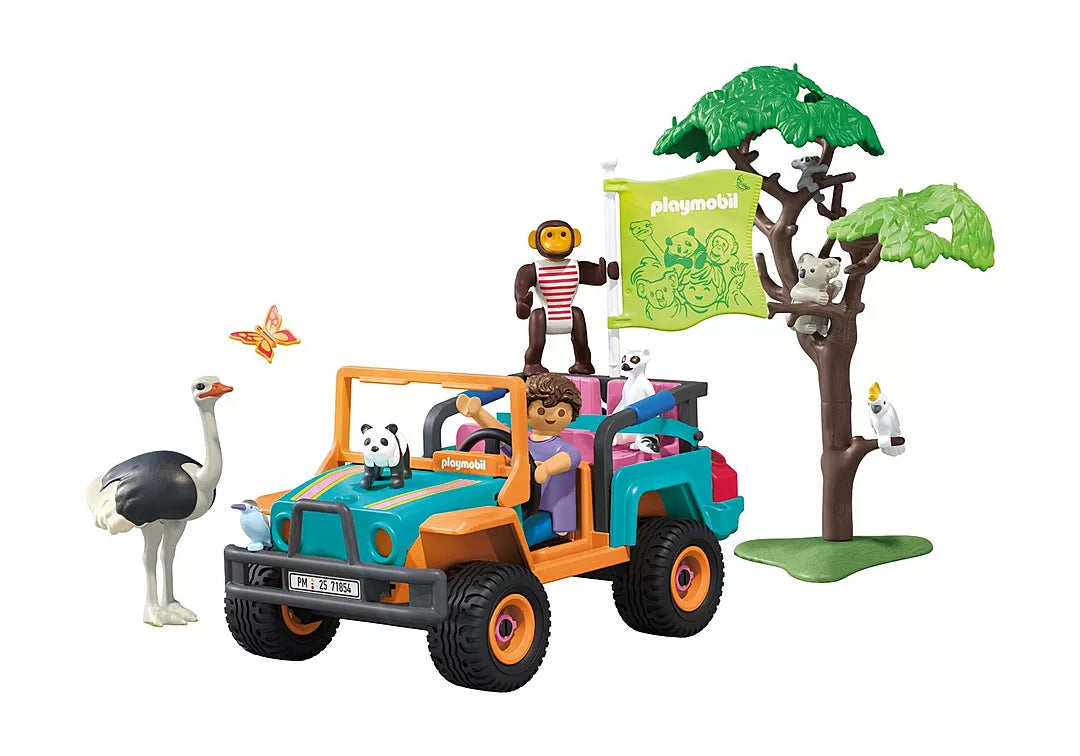 Animals & Friends | Off-Road Vehicle toy set with children animals and a tree playset