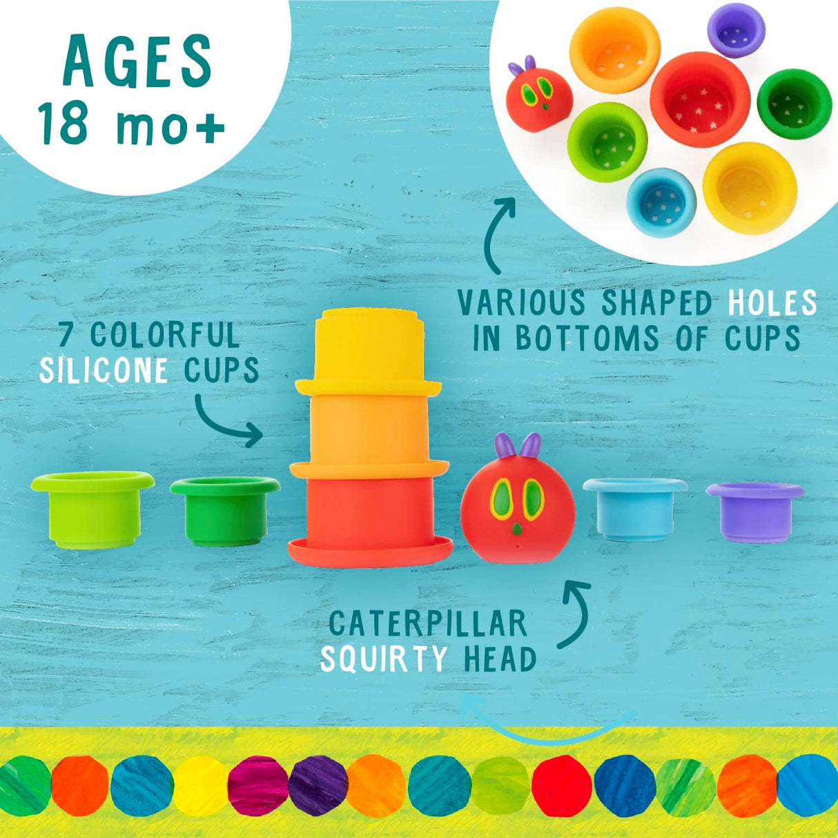 Eric Carle | The Very Hungry Caterpillar Bath Stacking Cups