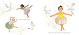 Illustration from If You Spot a Shell showing children dancing joyfully among seagulls in shell-inspired skirts.