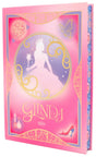 Wicked Glinda Journal with pink cover, gold detailing, and silhouette of Glinda holding a wand, deluxe hardcover design.