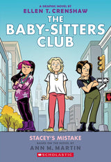 Cover of Babysitter's Club #14: Stacey's Mistake showing three girls standing in a city street scene.