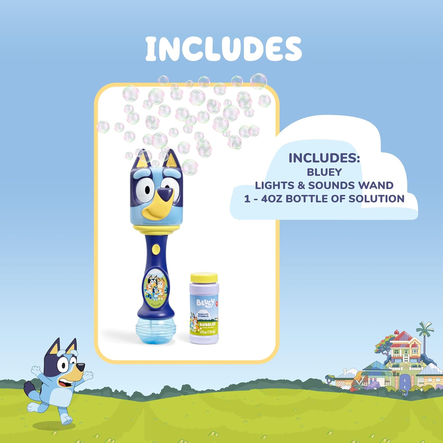 Bluey Lights & Sounds Bubble Wand – Treehouse Toys