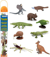 TOOB | Australian Continent featuring 9 detailed miniature animal figures from Australia and New Zealand.