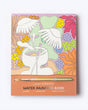 Water Painting Book with floral line art cover, paintbrush included, perfect for creative and mindful art sessions.
