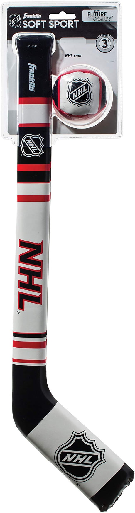 NHL Soft Sport Hockey Set with soft knee hockey stick and ball for kids beginner indoor play.