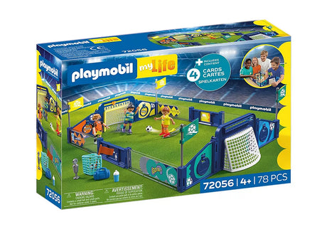 My Life | Soccer Arena playset box featuring goals, soccer players, a ball, and stadium accessories