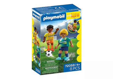 My Life | Soccer Players playset box with two soccer players, soccer ball, and goal