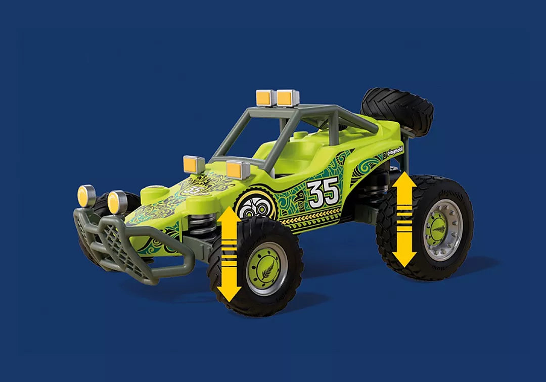Cars | Off-Road Buggy green toy vehicle with large tires and visible suspension arrows