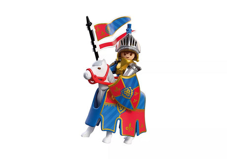 Knights | Lion Knight Leader toy figure on horseback with shield and flag