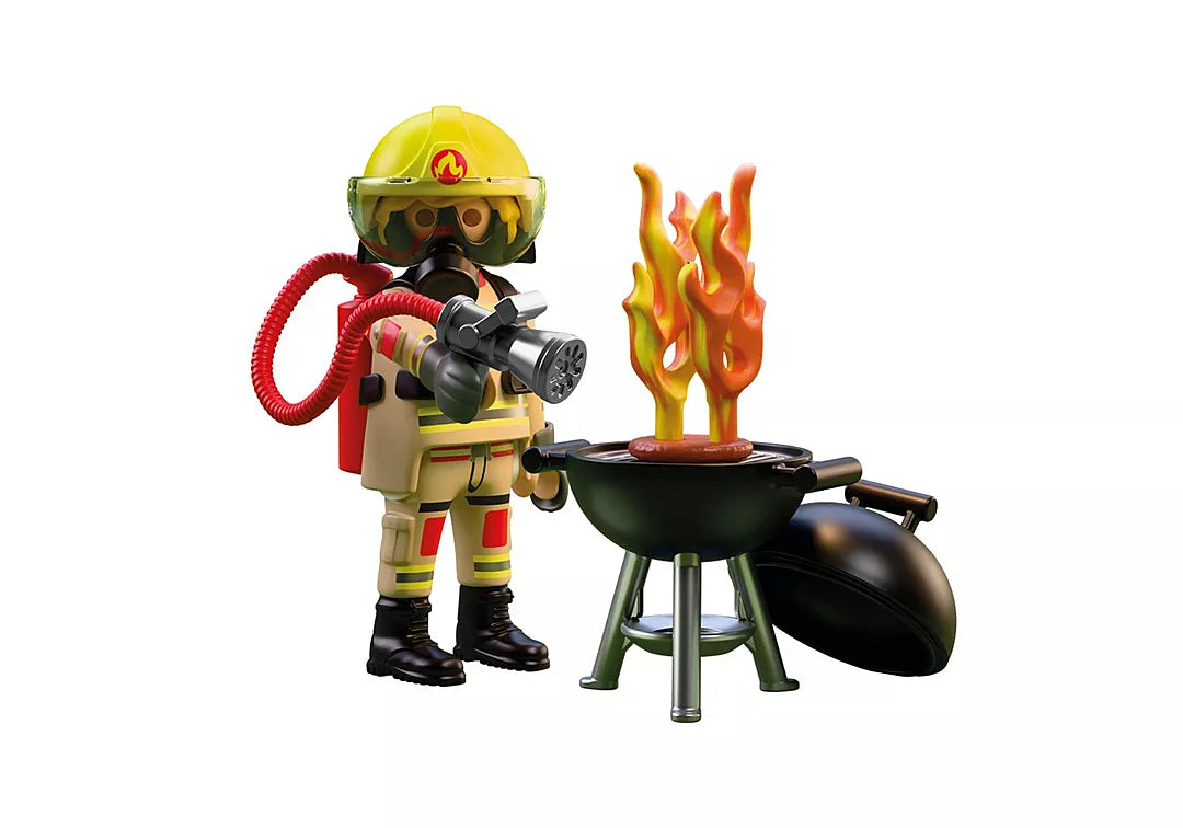 Special Plus | Firefighter with Make-Believe Fire toy figure with grill and flames