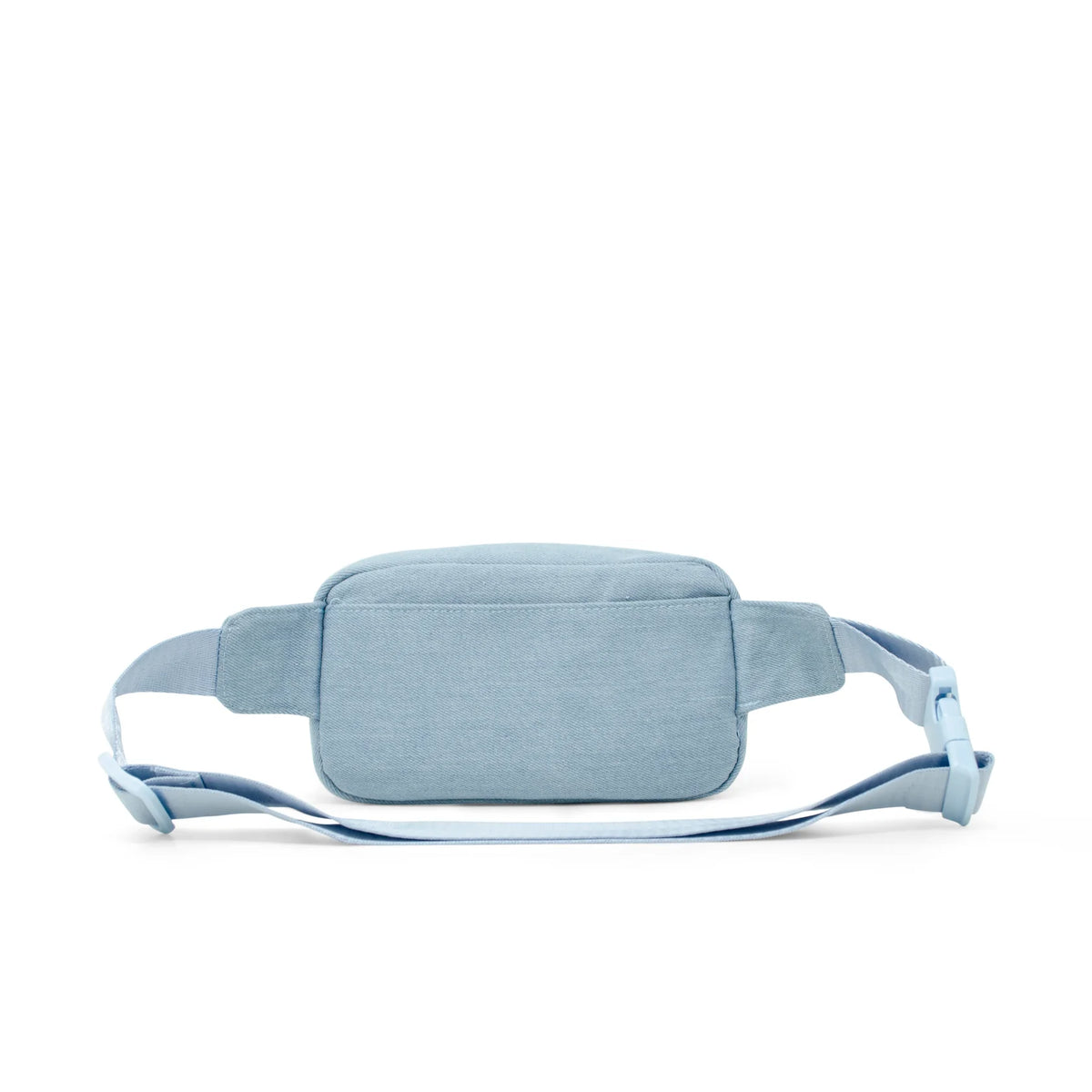 Sequin Heart Sling Bag | Blue Denim with adjustable strap shown from the back