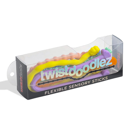 TwistDoodles colorful flexible sensory sticks in clear packaging