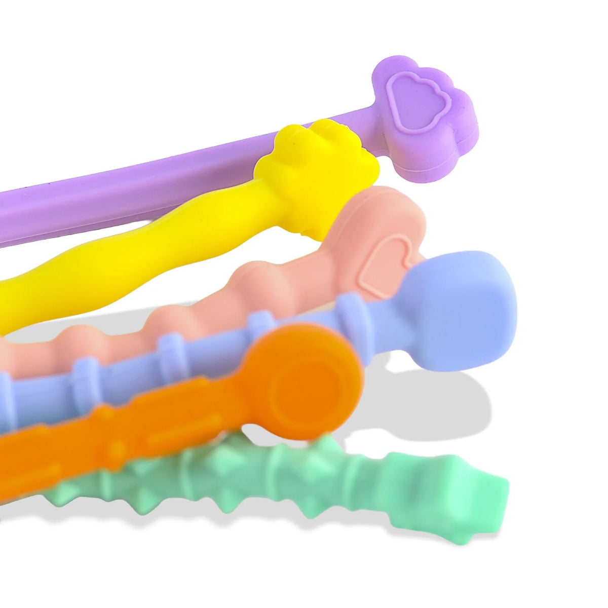 TwistDoodles colorful textured sensory toy sticks in purple yellow pink blue orange and green