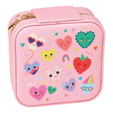 Fashion Friends Jewelry Case in pink with colorful heart and fruit designs