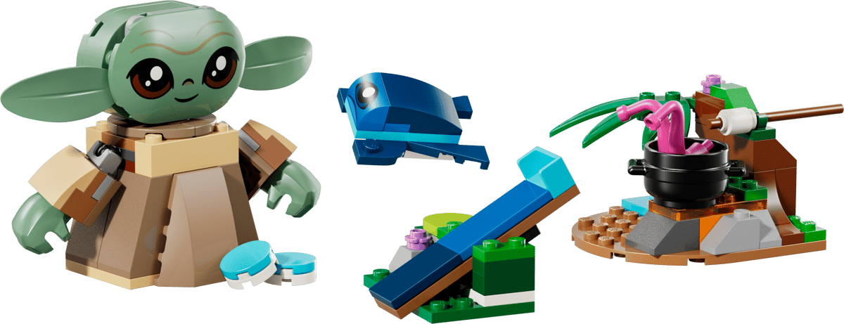 Star Wars Grogu's Homestead with Grogu figure and colorful building pieces